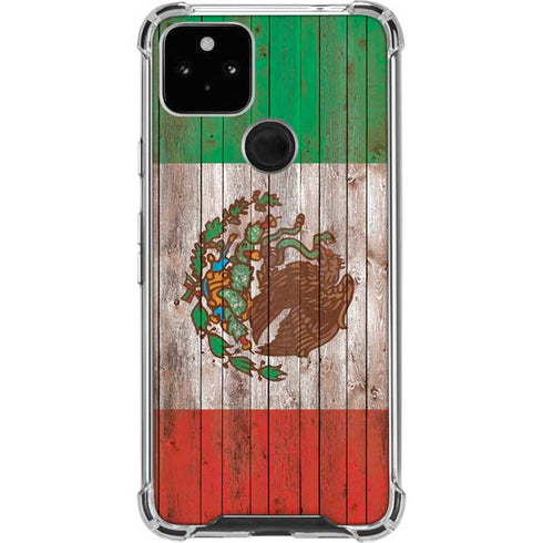 Mexican Flag Dark Wood Pixel Cases